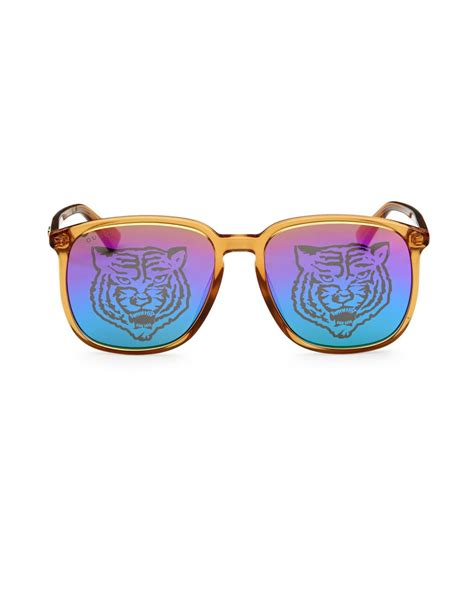 rainbow tiger lens gucci glasses|145MM Tiger Lens Sunglasses .